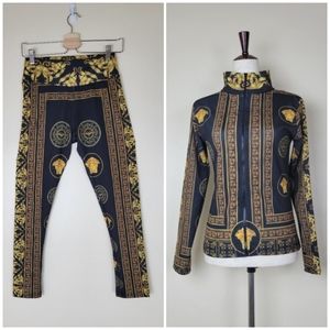 One of akind Vercace Inspired Track Suit Set Jacket and Leggings Size Small